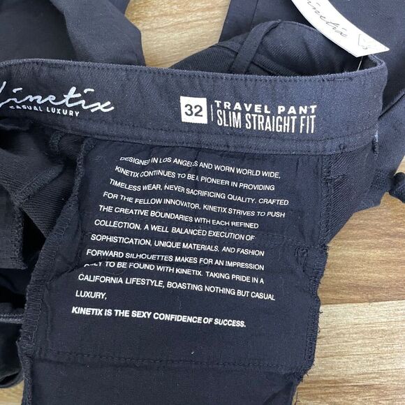 Kinetix Travel Pants 32 Black Mens Slim Straight Outdoors Hiking Commute NWT - Picture 10 of 12